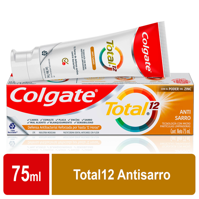 Crema Dental Colgate Total 12 Anti Sarro 75 Ml