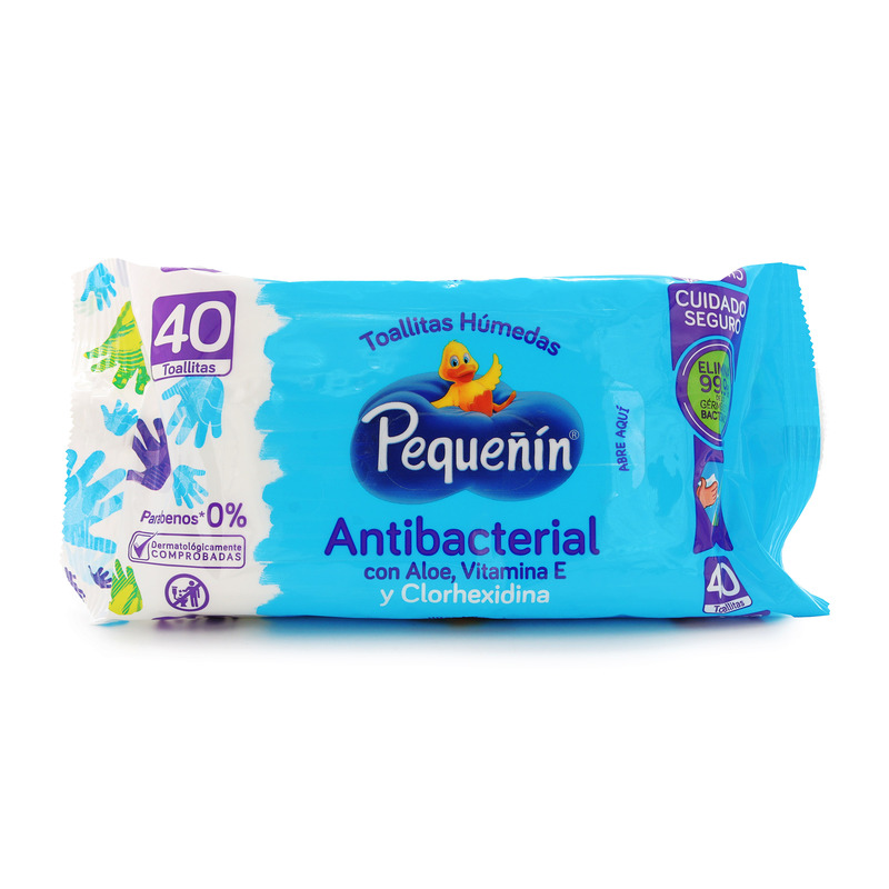 Toalla Humedas Antibacterial Pequeñin 40 Unidades