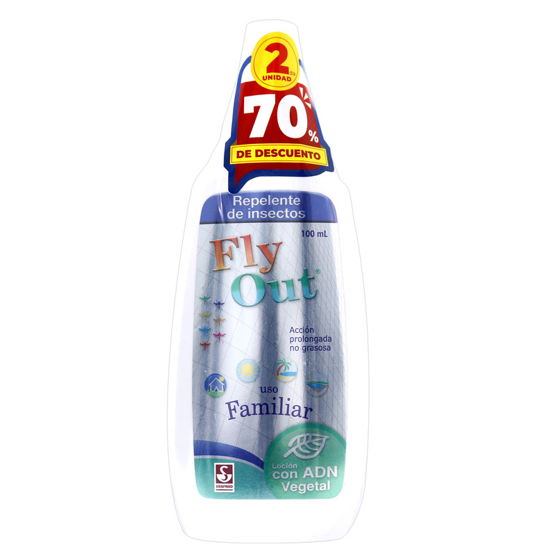 Repelente Fly Out 100 Ml Pague 1 Lleve el 2do con el 70% Descuento