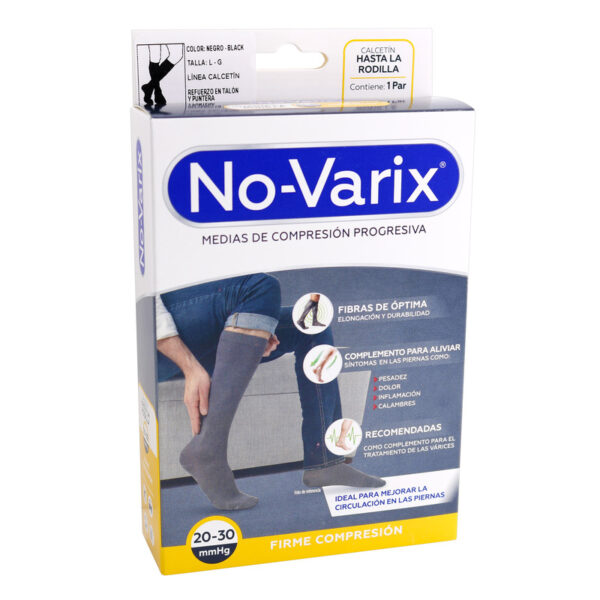 Calcetin Novarix Hombre 20-30mmhg Negro Talla L