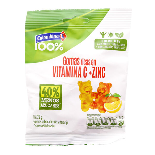 Gomas 100 % Vit C 72 Gr