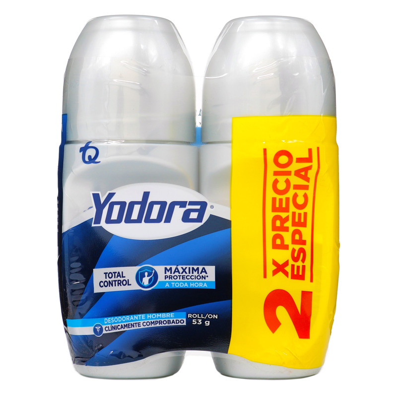 2 Desodorante Yodora Roll On Total Control 53gr Precio Especial Hombre