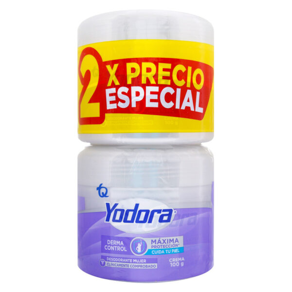 2 Desodorante Yodora Crema Derma Control 100 Gr Precio Especial Mujer