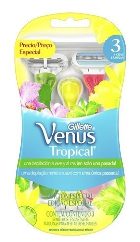 Maquina Desechable Venus Tropical 3 Unidades