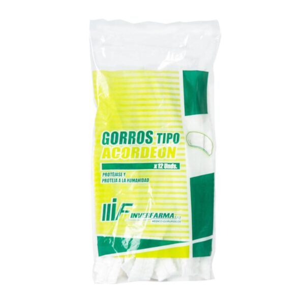 Gorro Acordeon Blanco Inverfarma 100 Unidades