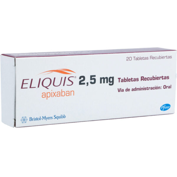 Eliquis 2.5 Mg 20 Tabletas