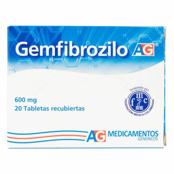 Gemfibrozilo 600 Mg 20 Tabletas Ag