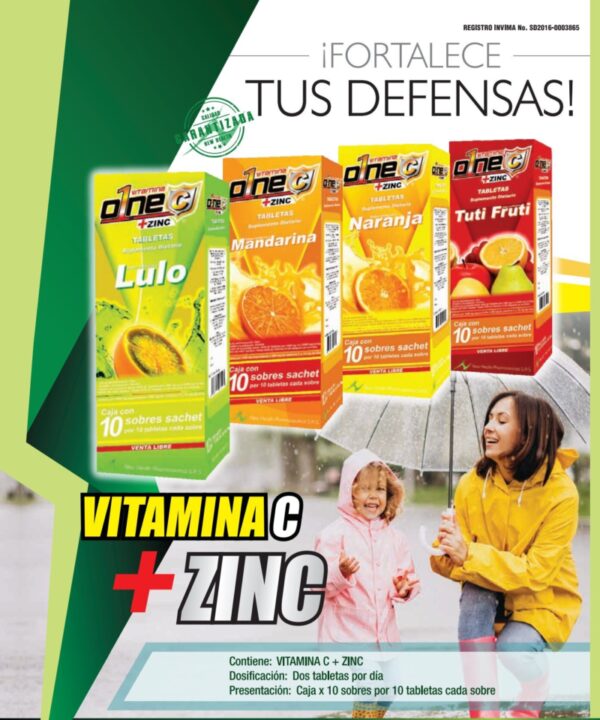 Vitamina ONE C + ZINC Blíster X 10 Unidades