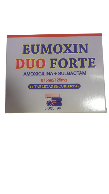 Eumoxin Duo Forte (Amoxicilina + Sulbactam) 14 Tabletas