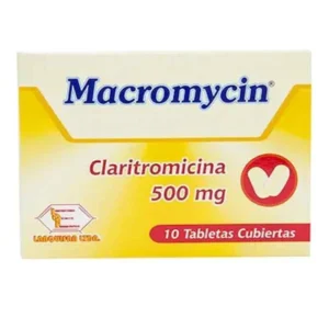 macromycin (claritromicina) 500 mg 10 tabletas