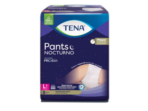 pañal tena pants nocturno large 8 unidades