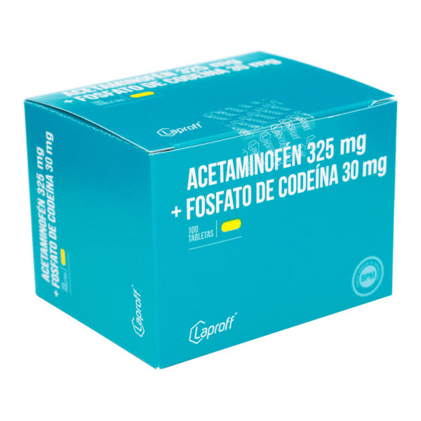 acetaminofen 325mg + codeina 30 mg 100 tabletas