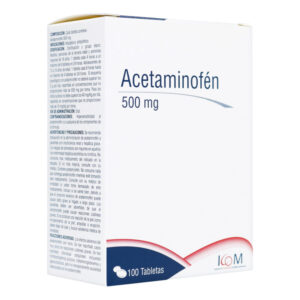 acetaminofen 500 mg 100 tabletas icom
