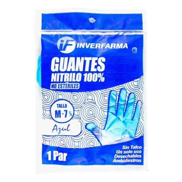 Guante Nitrilo Azul Talla M 2 Unidades Inverfarma