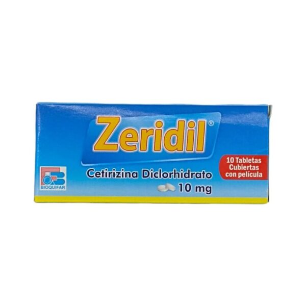 zeridil (cetirizina) 10 mg 10 tabletas