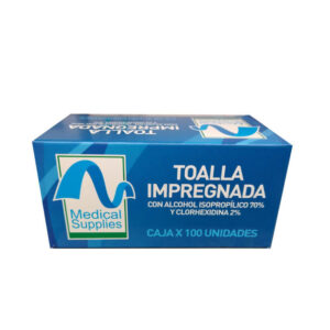 toallas alcohol isopropilico clorhexidina 100 unidades