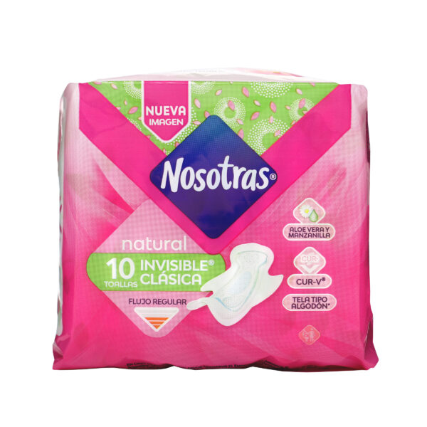 toallas nosotras natural invisible clasica tela 10 unidades