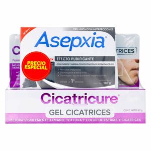 cicatricure gel 60gr + jabon asepxia carbon precio especial