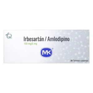 irbesartan 150 mg + amlodipino 5 mg 30tabletas mk