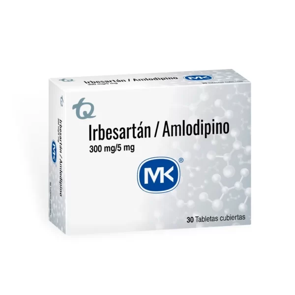 irbesartan 300 mg + amlodipino 5 mg 30 tabletas mk