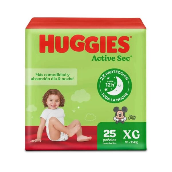 Pañal Huggies Active Sec Etapa 4 XG 25 Unidades