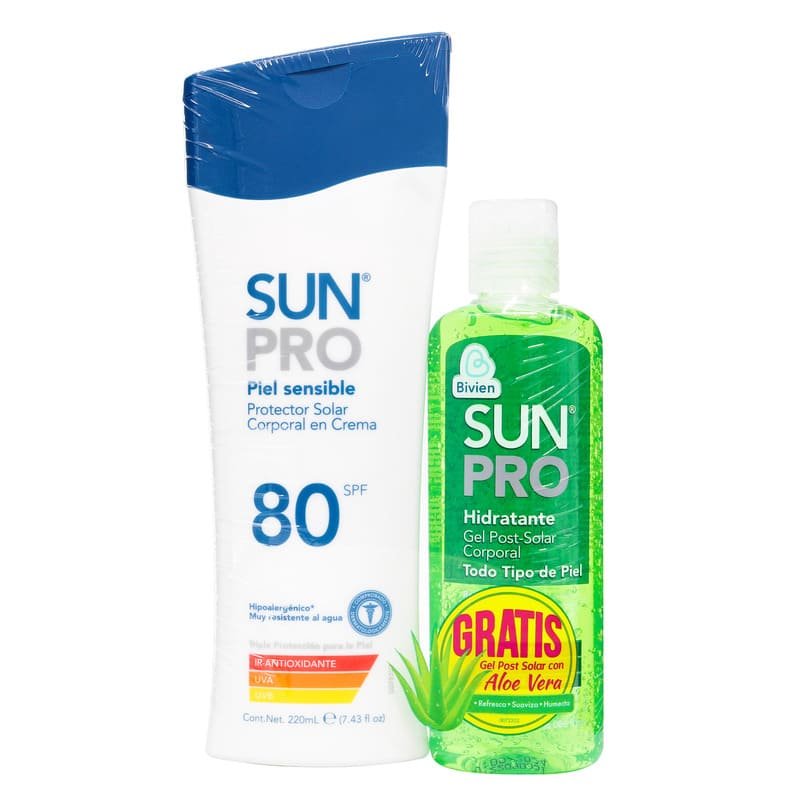 PROTECTOR SOLAR SUN PRO SPF 80 220 ML + GEL 180 ML
