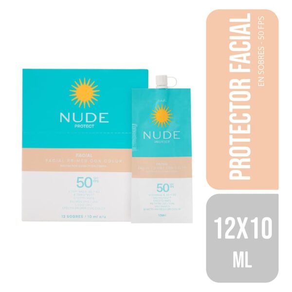 Protector Nude Facial Proteccion Color Fps 50 12 Sobres  10 ml