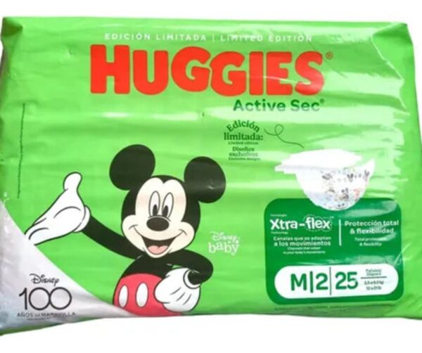 Pañal Huggies Active Sec Etapa 2 Mediano 25 Unidades