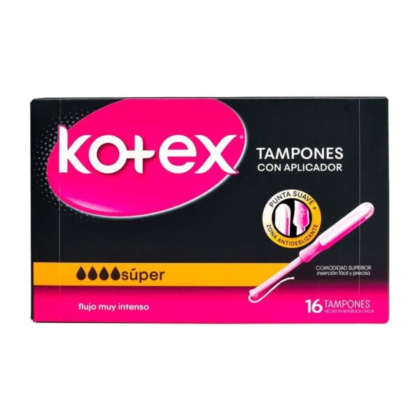 Tampon Kotex Super Con Aplicador 16 Unidades