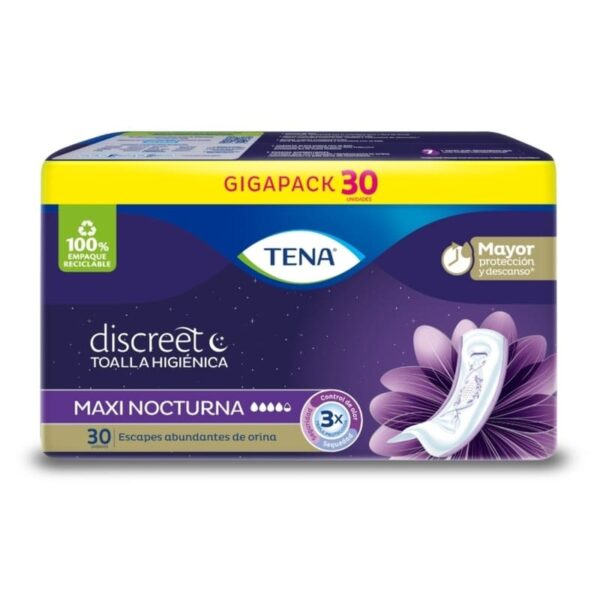 Toalla Tena Discreet Maxi Night 30 Unidades