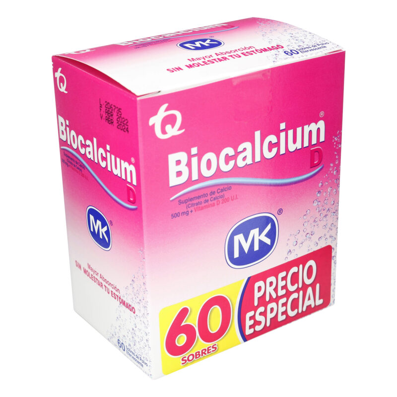Biocalcium D Polvo 500 Mg 60 Sobres