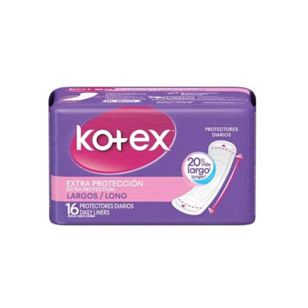 Protectores Diarios Kotex Largos 16 Unidades