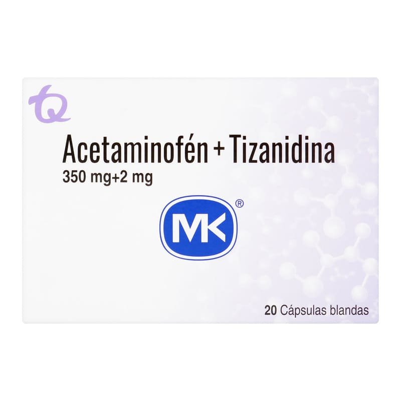 ACETAMINOFEN TIZANIDINA 350 MG/2 MG 20 CAPSÚLAS