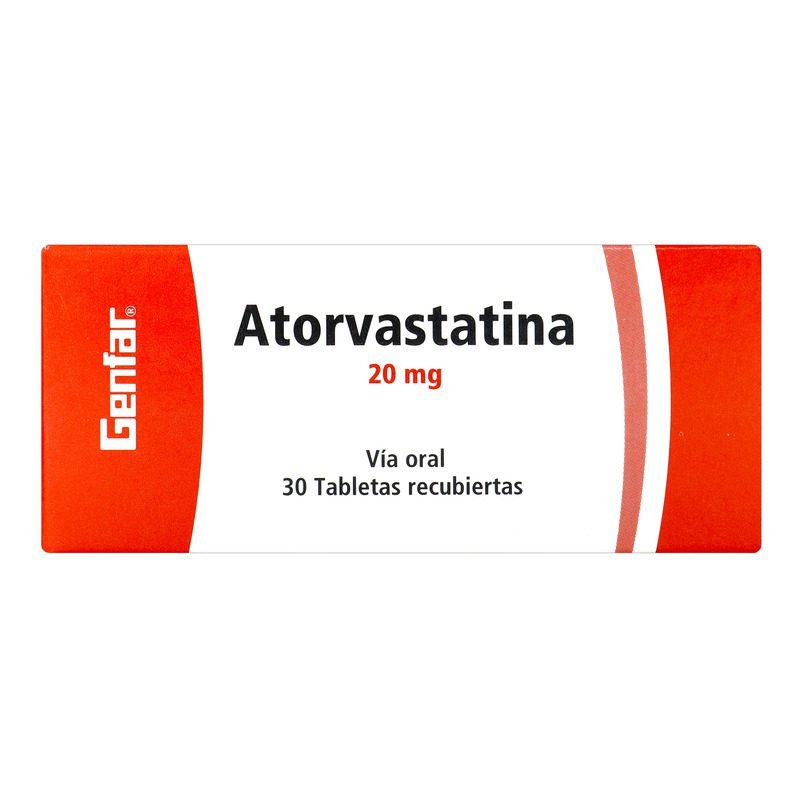 ATORVASTATINA 20 MG 30 TABLETAS GENFAR