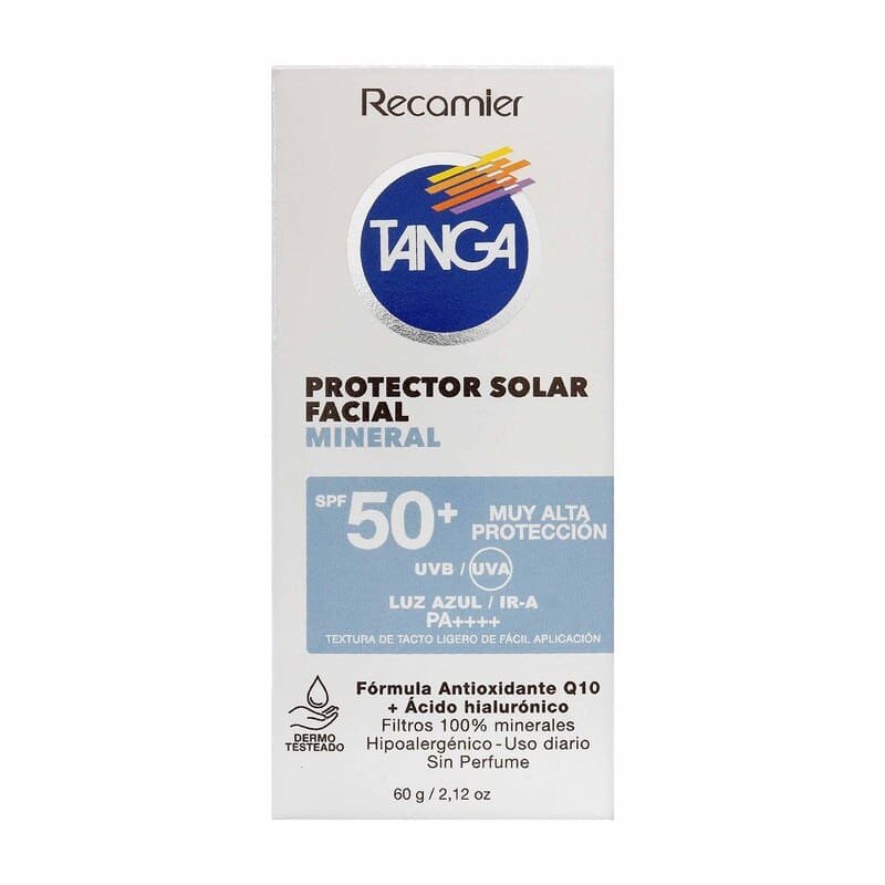 PROTECTOR FACIAL MINERAL TANGA SPF 50+ 60 GRAMOS
