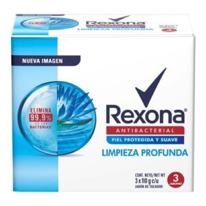 3 JABONES REXONA LIMPIEZA PROFUNDA 110 GRAMOS