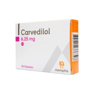 CARVEDILOL 6.25 MG 30 TABLETAS