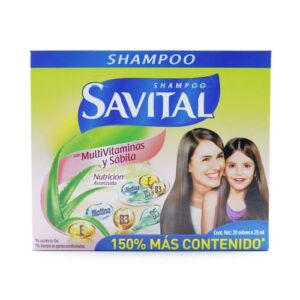 CHAMPU SAVITAL MULTIVITAMINAS SABILA 25 ML 20 SOBRES