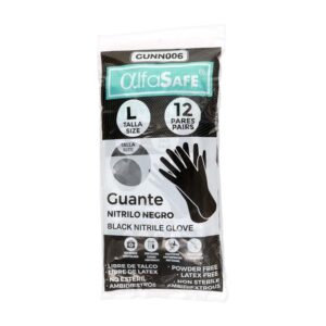 Guantes Alfasafe Negro Talla l 12 Unidades