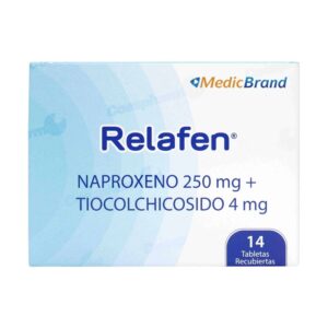 Relafen (tiocolchicosido-naproxeno) 14 Tabletas Recubiertas Coaspharma