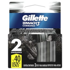 REPUESTO MAQUINA AFEITAR GILLETTE CARBONO 2 UNIDADES