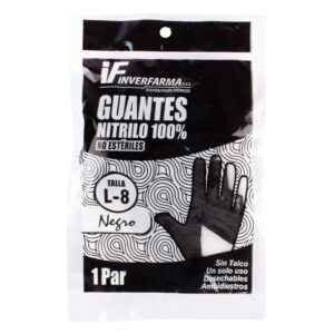 GUANTE NITRILO NEGRO TALLA L 2 UNIDADES INVERFARMA
