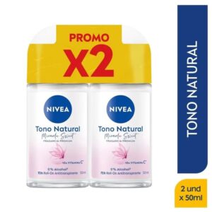 2 DESODORANTE NIVEA ROLLON TONO NATURAL MIRA SWEET 50 ML