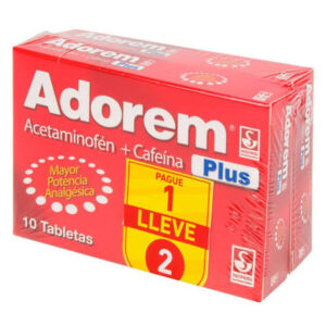 ADOREM 500 MG 10 TABLETAS PAGUE 1 LLEVE 2
