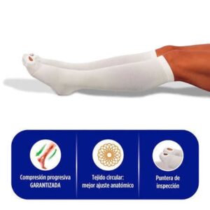 MEDIA ANTIEMBOLICA RODILLA NOVARIX 18-22MMHG BLACA TALLA M